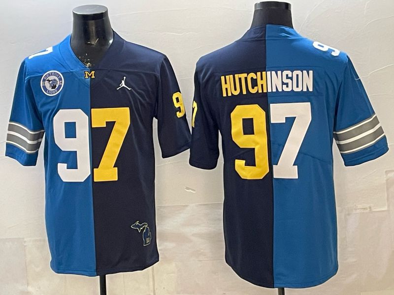 2026 Men Detroit Lions #97 Hutchinson Blue Dark blue Nike Limited NFL Jersey style 001